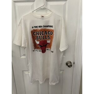 Chicago Bulls 6 Time NBA Champions Shirt MGD Souvenir Fan Night Size XL